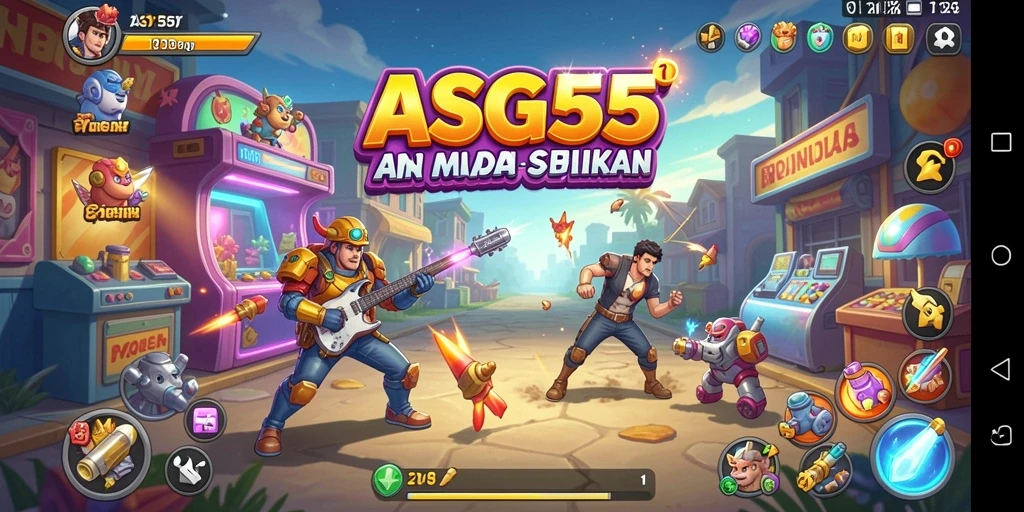 Screenshot menunjukkan aksi seru gameplay Arcade ASG55.