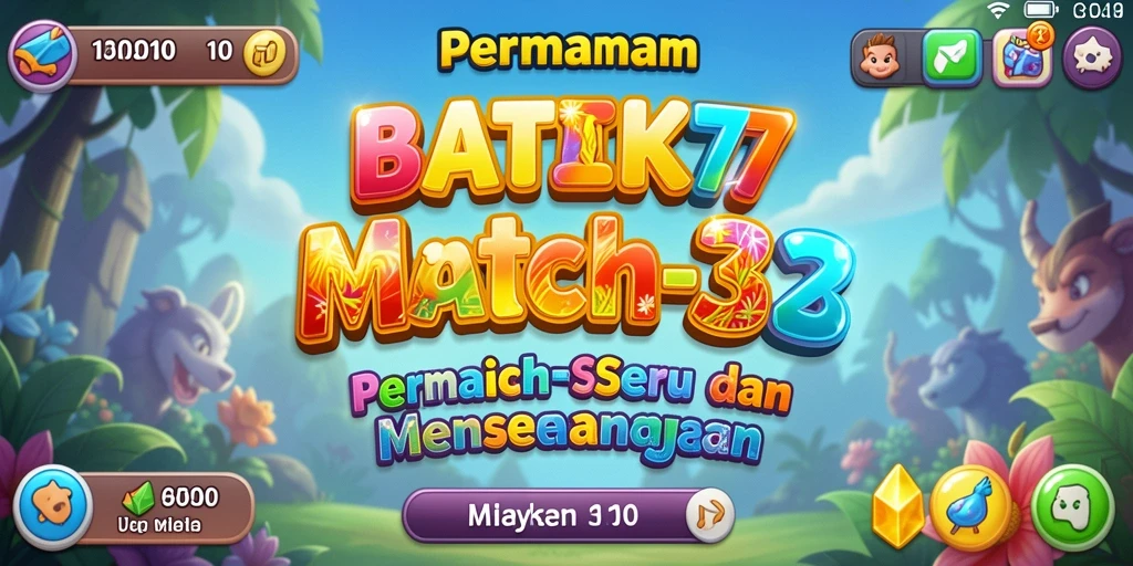 Screenshot gameplay BATIK77 menampilkan keseruan mencocokkan pola batik.