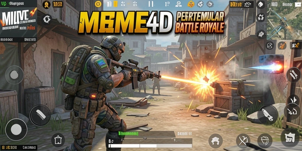 Tangkapan layar menampilkan aksi seru dalam permainan Battle Royale.