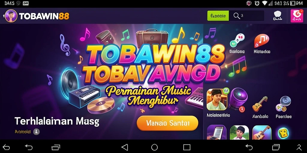 Screenshot TOBAWIN88 menampilkan keseruan gameplay musik yang interaktif.